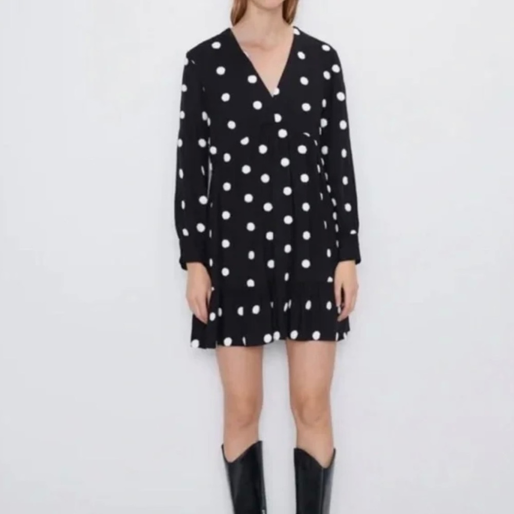 Zara Polka Dot long sleeve dress
